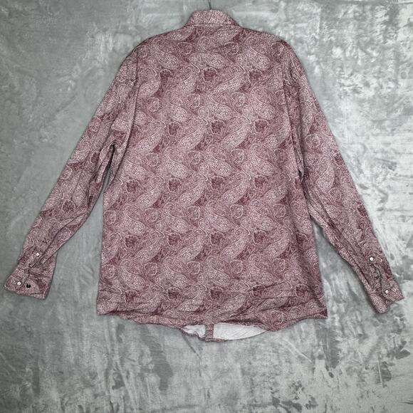 Rafter C Cowboy Collection Shirt Mens XL Red Paisley Pearl Snap Western Rodeo - Picture 4 of 12